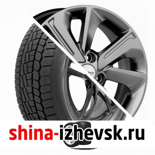 Колесо в сборе Viatti Brina зима (V-521) 185/65 R15 T 88 + СКАД KL-319 6xR15 4×100 ET46 DIA54.1 Черно-серый цвет с перламутровыми оттенками в Ижевске